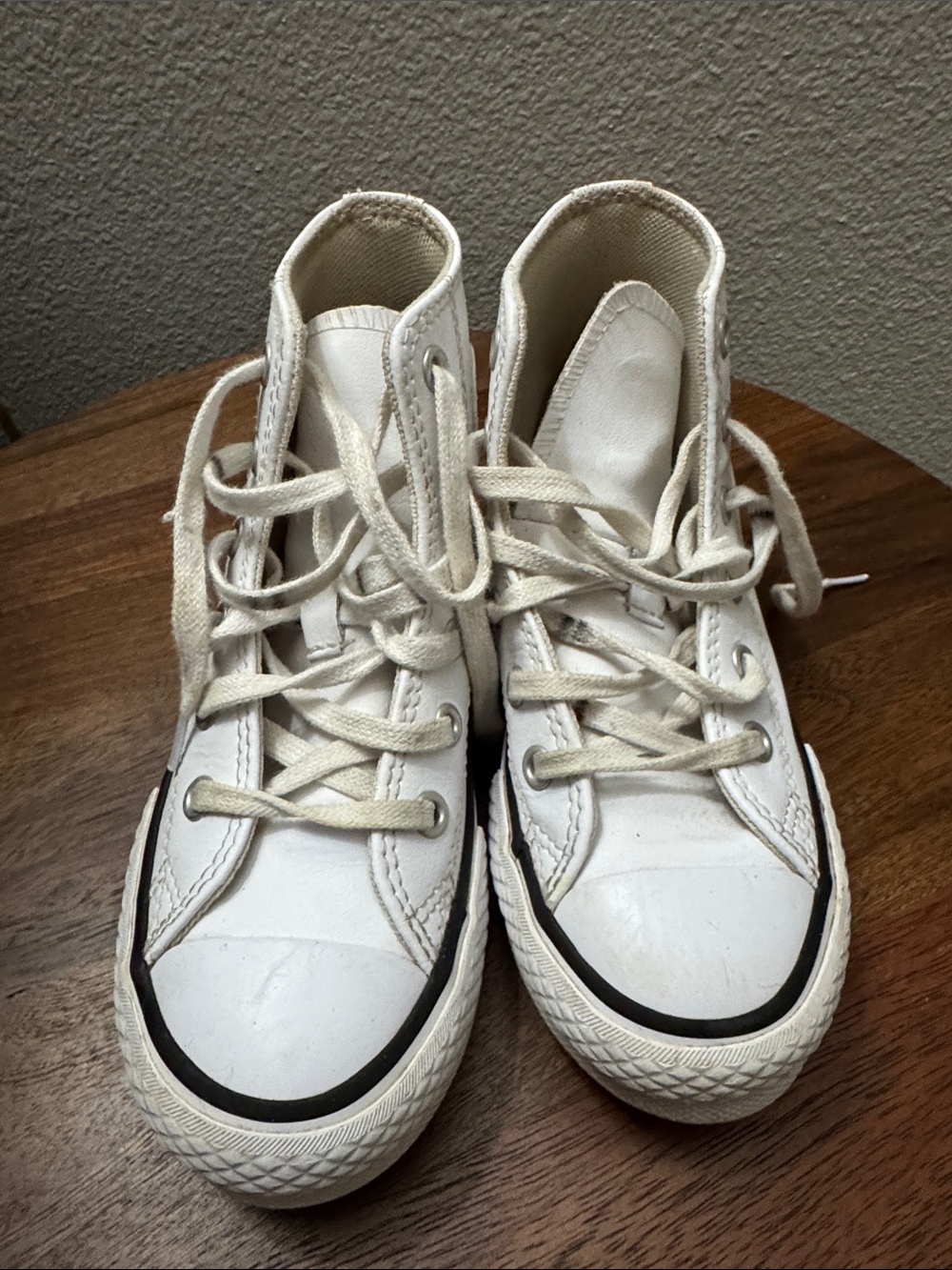 Kids High-Top Canvas Sneakers in White
